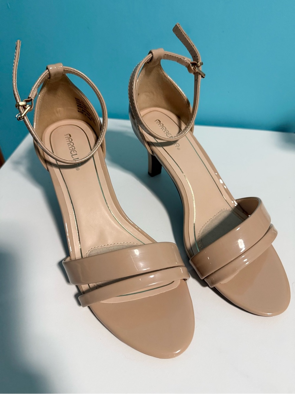 Nude Ankle Strap Heels